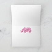 Carte Rhinoceros aux Coeurs Roses (Intérieur)
