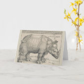 Carte Rhinoceros, coupe de bois par Albrecht Durer (Fleur jaune)