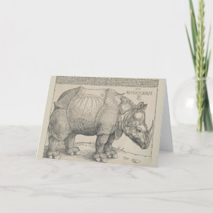 Carte Rhinoceros, coupe de bois par Albrecht Durer