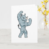 Carte Rhinocéros culturiste extrême (Fleur jaune)