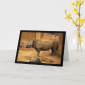 Carte Rhinocéros Dos Au Mur (Fleur jaune)