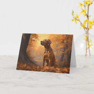 Carte Rhodesian Ridgeback à l'automne Feuilles automne I