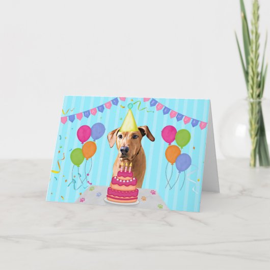 Carte Rhodesian Ridgeback Birthday Holiday Card (Devant)