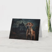 Carte Rhodesian Ridgeback Halloween effrayant (Devant)
