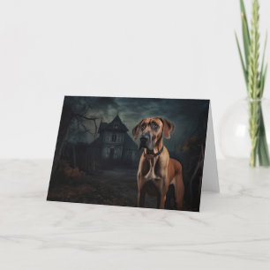 Carte Rhodesian Ridgeback Halloween effrayant