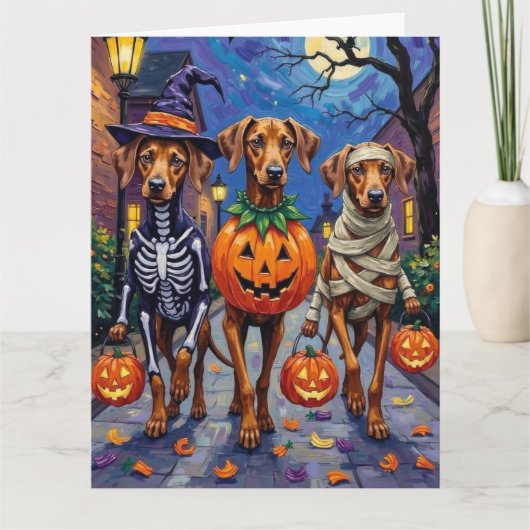 Carte Rhodesian Ridgeback in Halloween Costumes (Devant)
