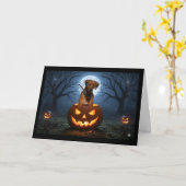Carte Rhodesian Ridgeback Pumpkin Pals – Halloween vous (Fleur jaune)