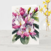Carte Rhododendron - Fleurs aquarelle (Fleur jaune)