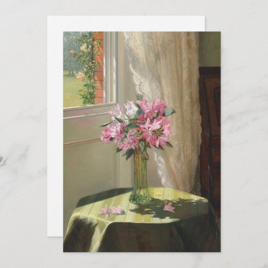 Carte Rhododendrons par une fenêtre | Jessica Hayllar (Devant / Derrière)