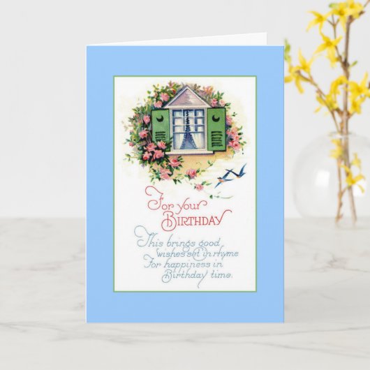 Carte Rhyme d'anniversaire (Fleur jaune)