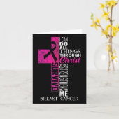 Carte Ribbon Cancer du sein Survivant Croix chrétienne (Fleur jaune)