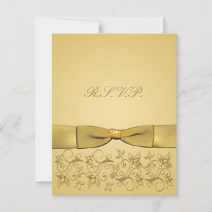 Carte RIBBON Gold RSVP IMPRIMÉE