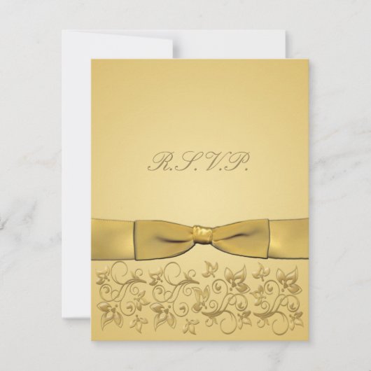 Carte RIBBON Gold RSVP IMPRIMÉE (Devant)