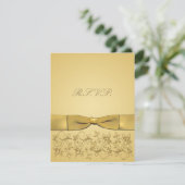 Carte RIBBON Gold RSVP IMPRIMÉE (Debout devant)