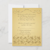 Carte RIBBON Gold RSVP IMPRIMÉE (Dos)