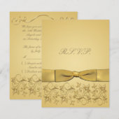 Carte RIBBON Gold RSVP IMPRIMÉE (Devant / Derrière)