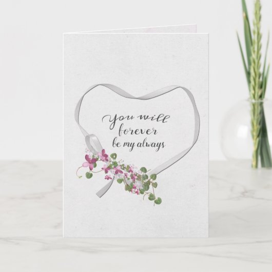 Carte Ribbon Heart with Ivy Bouquet Card (Devant)