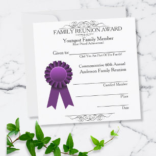 Carte Ribbon Plus Jeune Réunion Familiale Prix Violet