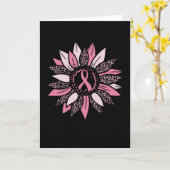 Carte Ribbon rose Sunflower Breast Cancer Sensibilisatio (Fleur jaune)