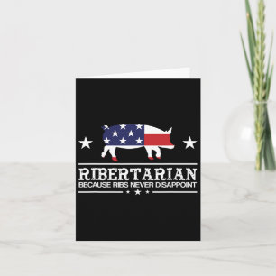 Carte Ribertarienne Ribs Pig Patriot Grilling Funny Bbq