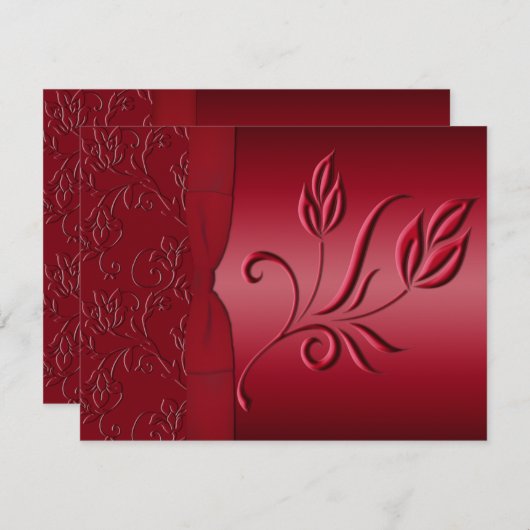 Carte Rich Red Wedding RSVP (Devant / Derrière)