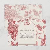 Carte Rich Rouge Floral Toile Floral (Devant / Derrière)