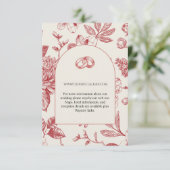 Carte Rich Rouge Floral Toile Floral (Debout devant)