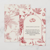Carte Rich Rouge Floral Toile Floral (Devant / Derrière)