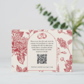Carte Rich Rouge Floral Toile Floral (Debout devant)