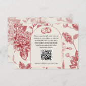 Carte Rich Rouge Floral Toile Floral (Devant / Derrière)