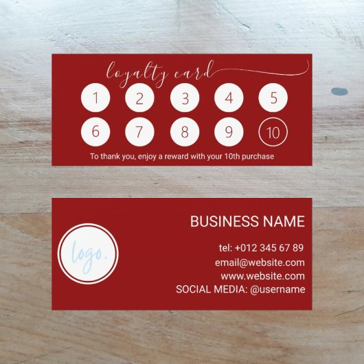 CARTE RICH SANGRIA RED FIYALTY CARD 10 BUSINESS LOGO