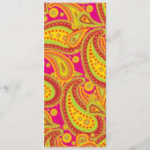 Carte riche de menu de partie de motif de Paisley (Dos)