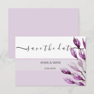 Carte Riche Magnolia Pastel Violet violet peint à la mai