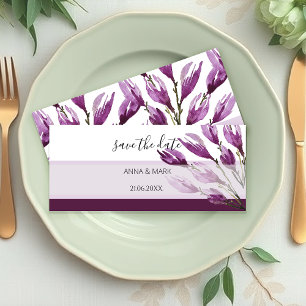 Carte Riche Magnolia Pastel Violet violet peint à la mai
