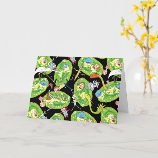 Carte RICK AND MORTY™ | Falling Through Portals Pattern (Fleur jaune)