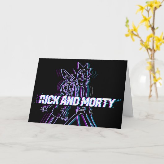 Carte RICK AND MORTY™ | Glitched Rick And Morty (Fleur jaune)
