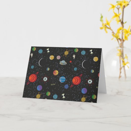 Carte RICK ET MORTY™ | Motif spatial (Fleur jaune)