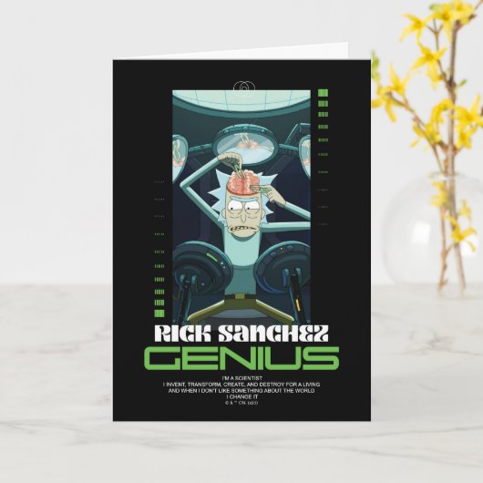 Carte Rick Sanchez Genius Citation Graphique (Fleur jaune)