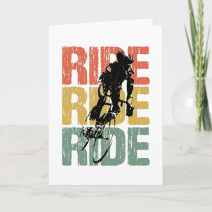 Carte Ride Ride Ride Ride Vintage Vélo Rider