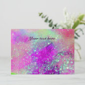 Carte RIDEAUX CHEVAUX EN NUIT, Bleu pourpre, Étincelles  (Debout devant)