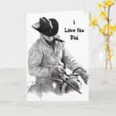 Carte RIDER CHEVAL, ILove YouPapa (Fleur jaune)