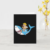 Carte Riding Cupid Shark Valentines Jour Amusants Garçon (Fleur jaune)