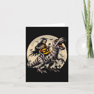 Carte Riding Mummy Dinosaur T Rex Citrouille Funny Hallo