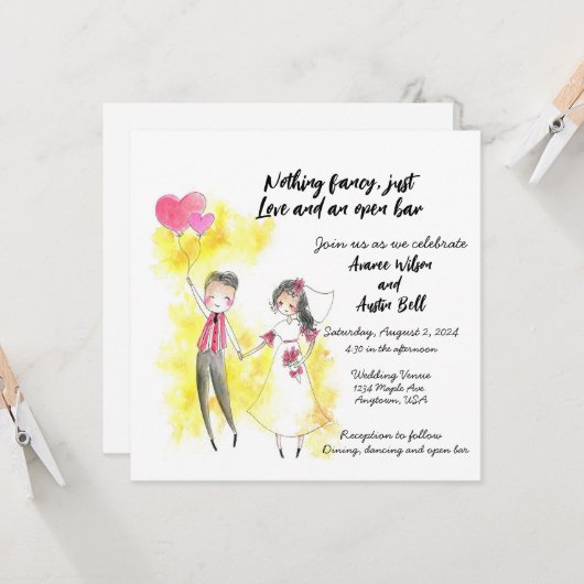 Carte Rien de sophistiqué, juste de l'amour et un bar ou (Devant/Arrière en situation)