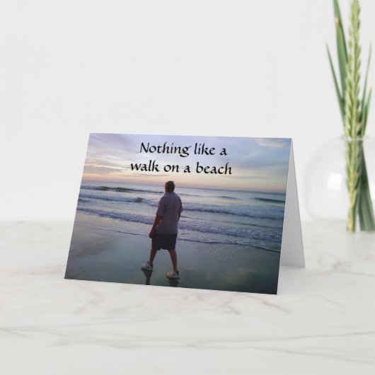 CARTE RIEN DE TEL QU'UNE MARCHE SUR LA PLAGE-HEUREUX *AN (Devant)