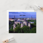 Carte Riga, Lettonie, photo du paysage urbain (Devant/Arrière en situation)