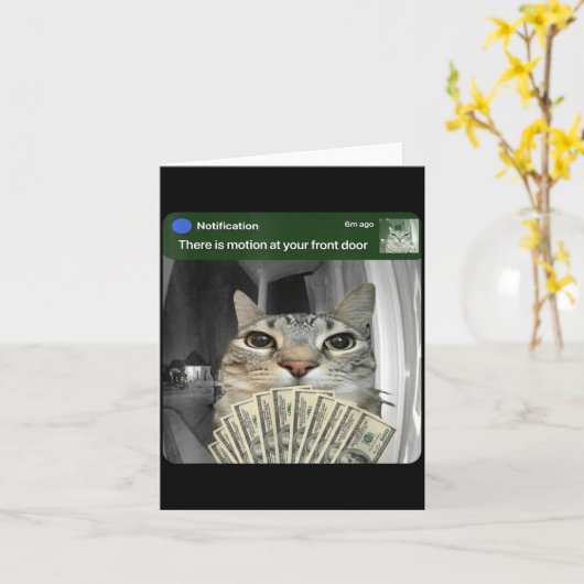 Carte Ring Cat With Motion Meme  (Fleur jaune)