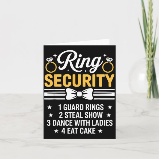 Carte Ring Security Wedding Party Funny Ring Bearer (Devant)