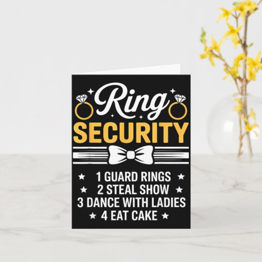 Carte Ring Security Wedding Party Funny Ring Bearer  (Fleur jaune)