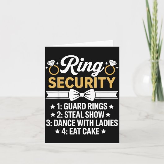 Carte Ring Security Wedding Party Funny Ring Bearer (Devant)